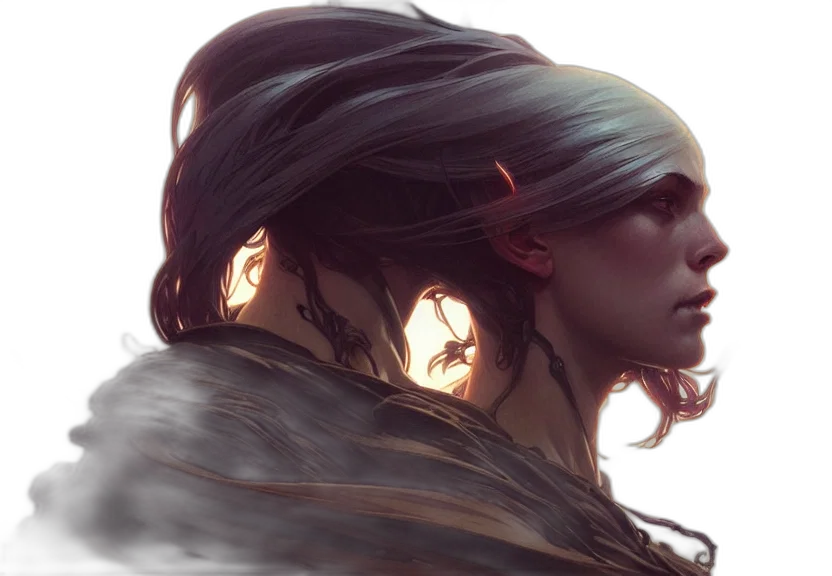 face, concept art, fantasy art, photorealistic transparent PNG cut-out