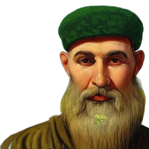 face, hat, photorealistic, oil painting transparent PNG cut-out