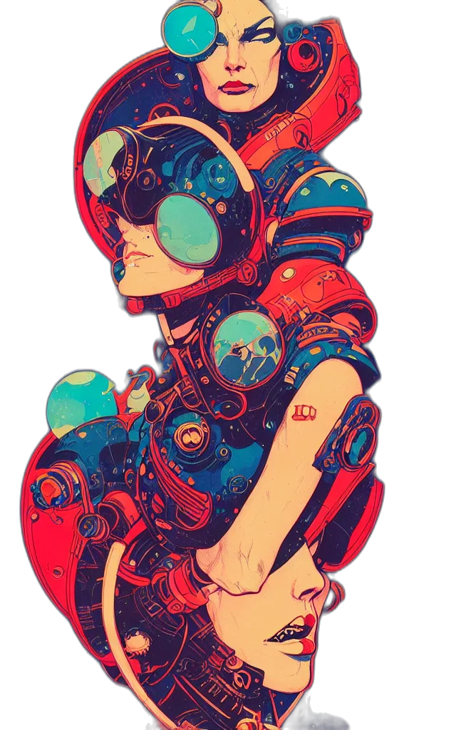 robot, jacket, mask, dress transparent PNG cut-out