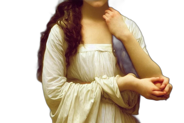 dress, face, jewelry, staff transparent PNG cut-out