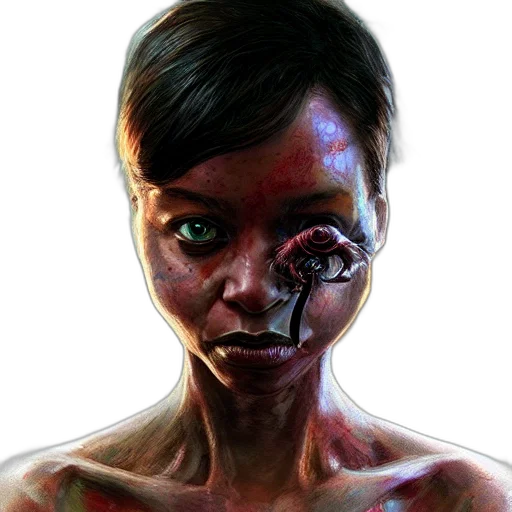 face, mask, creature, staff transparent PNG cut-out