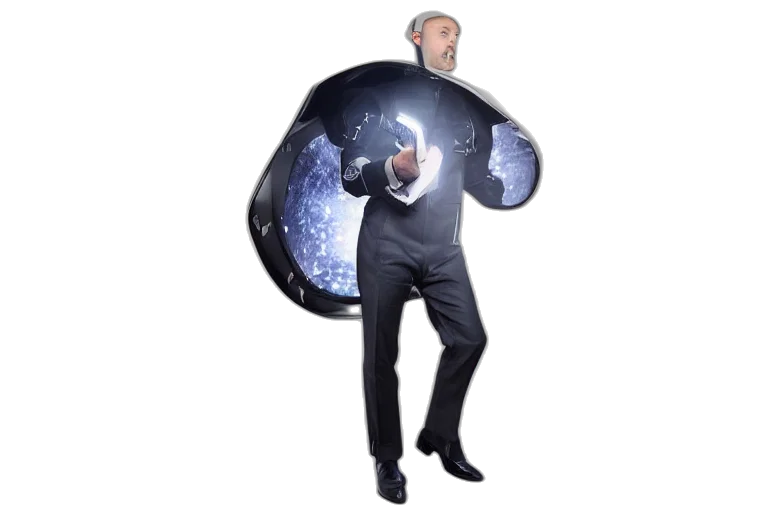 jacket, staff, robot, umbrella transparent PNG cut-out