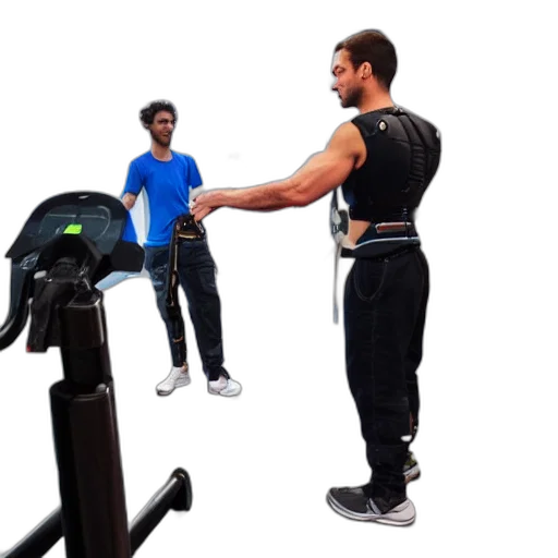 staff, 3d render, muscular, fitting transparent PNG cut-out