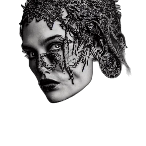 mask, crown, hair, face transparent PNG cut-out