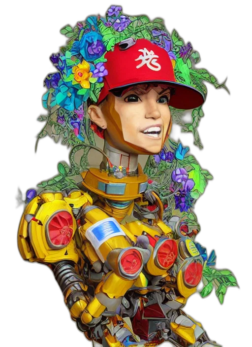 robot, flower, crown, tree transparent PNG cut-out