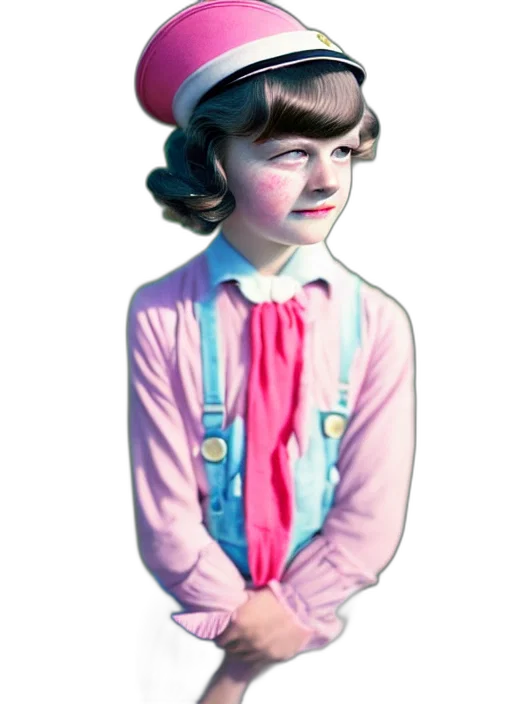 face, dress, hat, staff transparent PNG cut-out