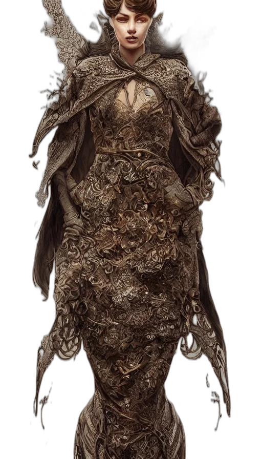 dress, mask, hair, creature transparent PNG cut-out