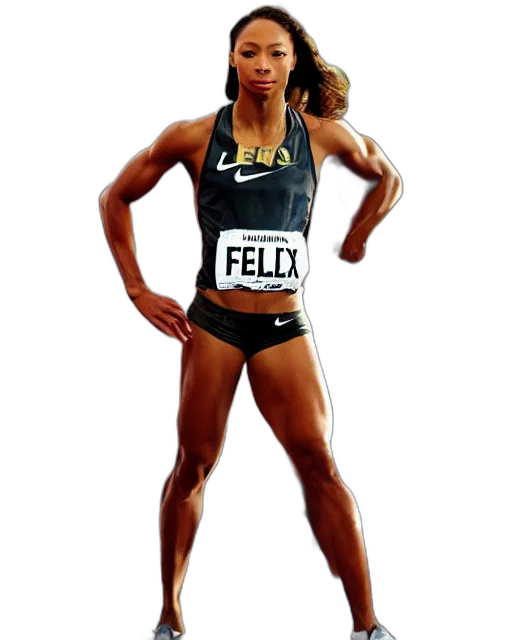 allyson, felix, crouching, meter transparent PNG cut-out