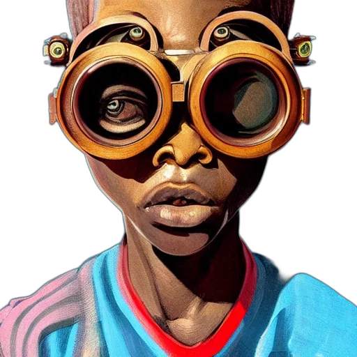 mask, face, robot, comic book art transparent PNG cut-out