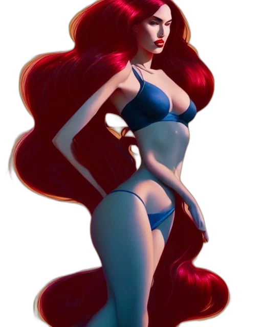 dress, hair, concept art, 3d render transparent PNG cut-out