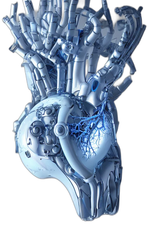 robot, 3d render, concept art, close transparent PNG cut-out