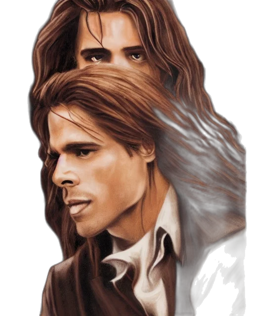 hair, face, photorealistic, comic book art transparent PNG cut-out