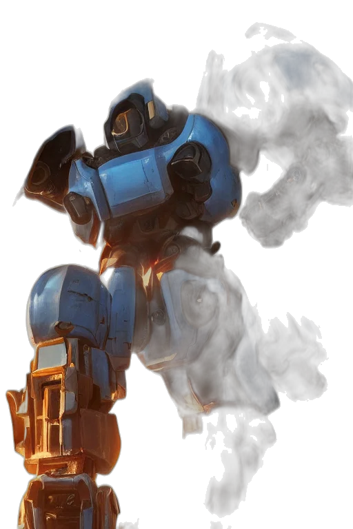 robot, weapon, concept art, 3d render transparent PNG cut-out