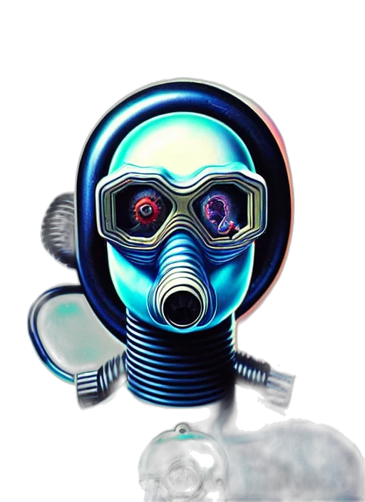 robot, mask, concept art, cyberpunk transparent PNG cut-out