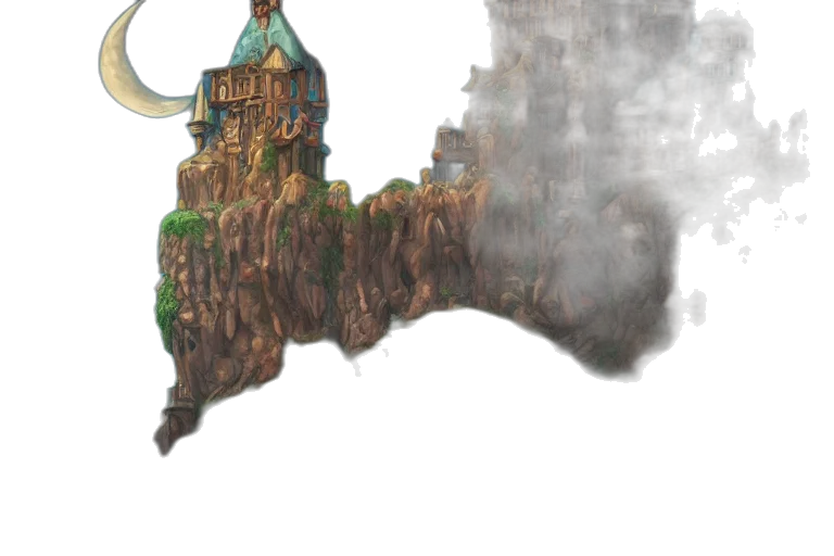 dragon, staff, crown, sword transparent PNG cut-out