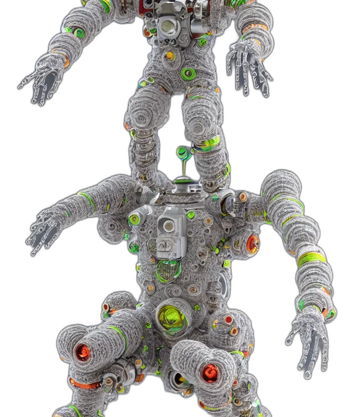 robot, creature, weapon, 3d render transparent PNG cut-out