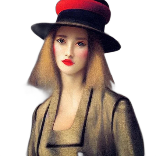 hat, oil painting, photorealistic, cartoon transparent PNG cut-out