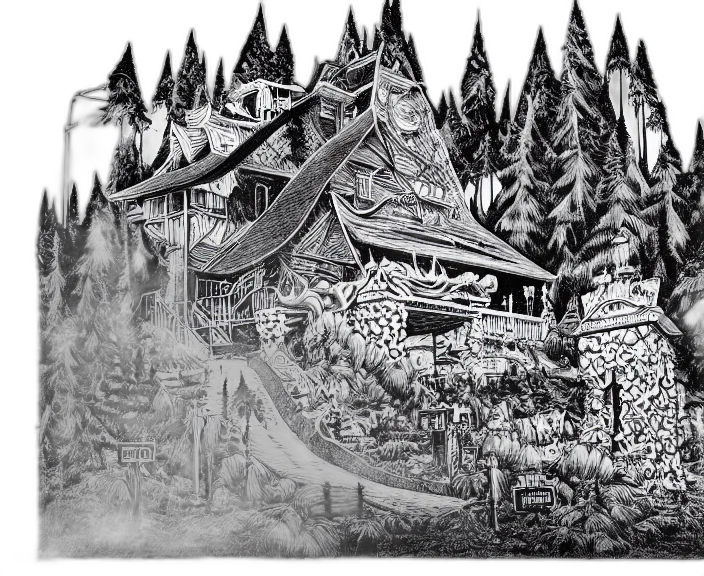building, concept art, fantasy art, pencil sketch transparent PNG cut-out