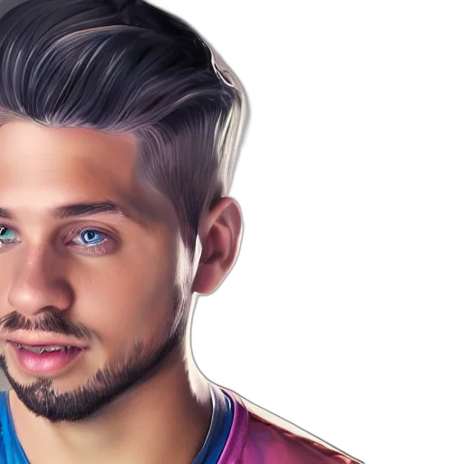 hair, face, photorealistic, cartoon transparent PNG cut-out