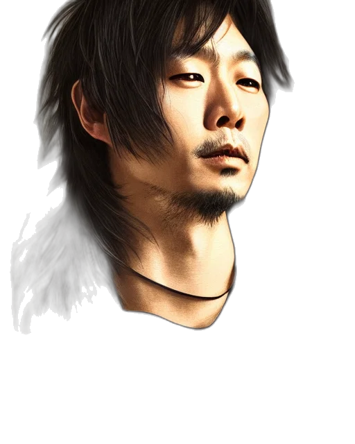 face, staff, dragon, hair transparent PNG cut-out