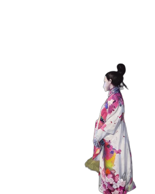 dress, umbrella, staff, flower transparent PNG cut-out