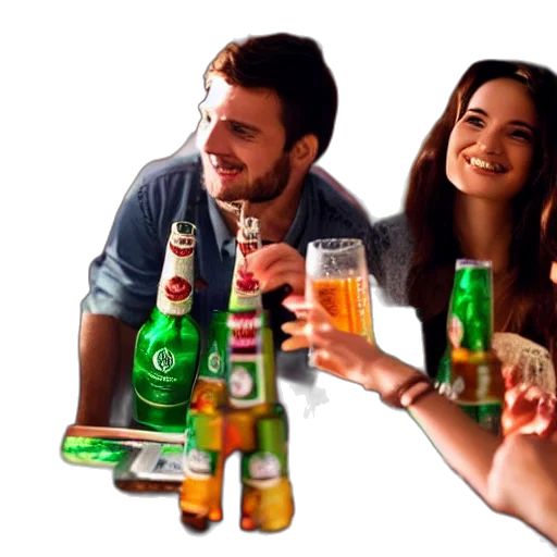 bottle, 3d render, photorealistic, party transparent PNG cut-out