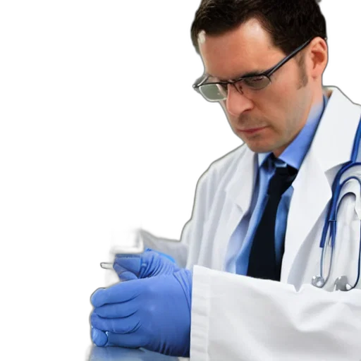 staff, blue, doctor, using transparent PNG cut-out