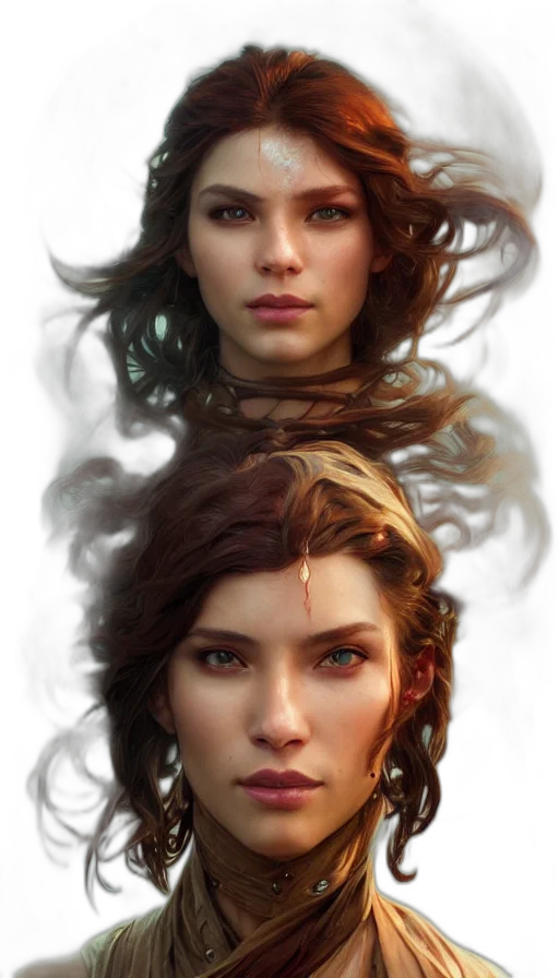 face, crown, fantasy art, photorealistic transparent PNG cut-out