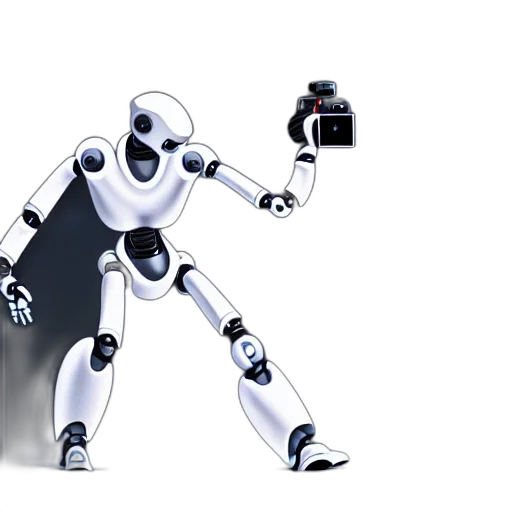 robot, concept art, 3d render, armed transparent PNG cut-out