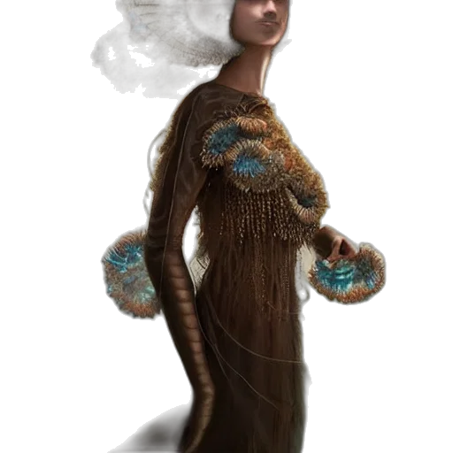 dress, staff, creature, jewelry transparent PNG cut-out