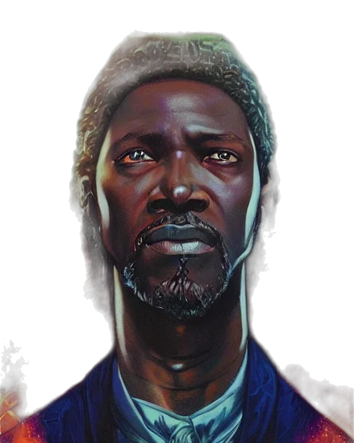 face, photorealistic, concept art, oil painting transparent PNG cut-out
