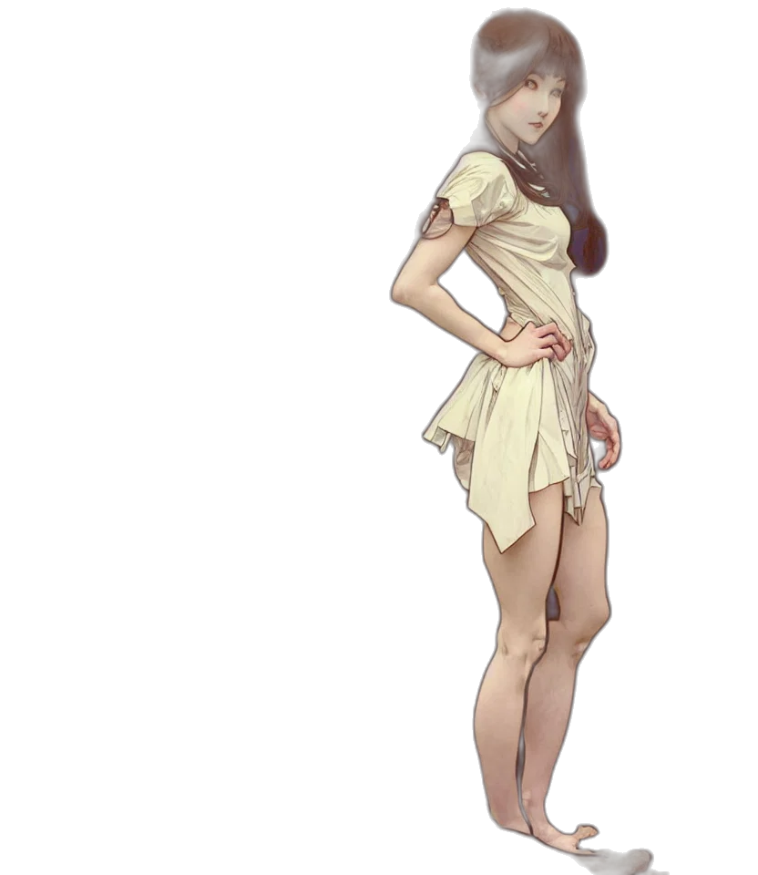 dress, staff, concept art, 3d render transparent PNG cut-out