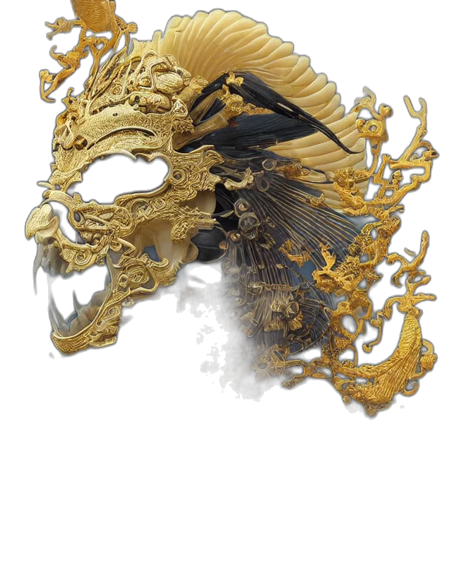 dragon, crown, mask, jewelry transparent PNG cut-out