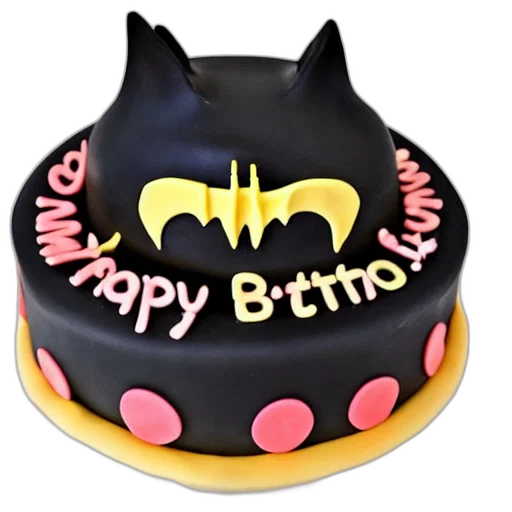 3d render, bat, birthday, cake transparent PNG cut-out