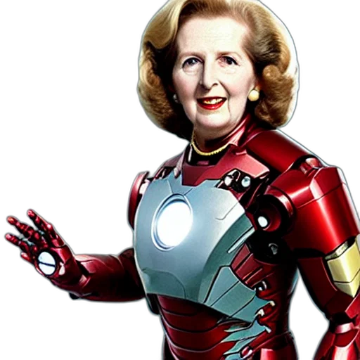 robot, comic book art, margaret, thatcher transparent PNG cut-out