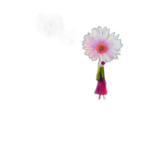 flower, umbrella, staff, dress transparent PNG cut-out