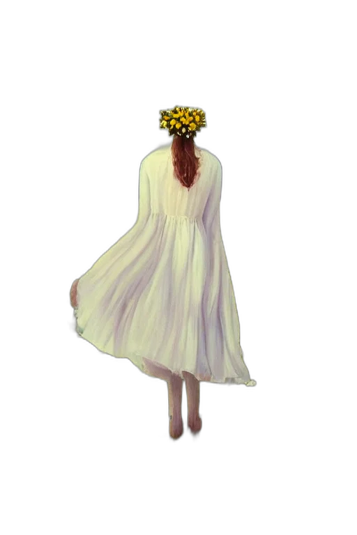 dress, crown, flower, hat transparent PNG cut-out