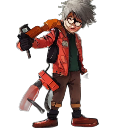 jacket, weapon, staff, concept art transparent PNG cut-out