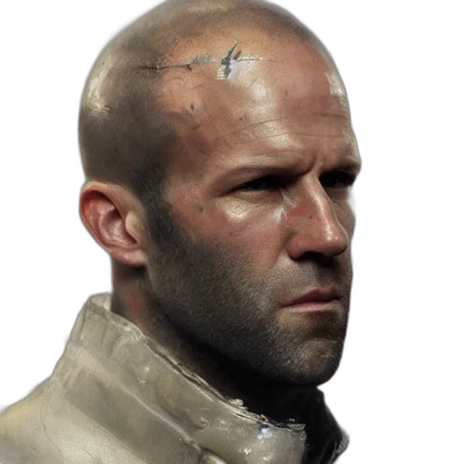 face, staff, jacket, weapon transparent PNG cut-out