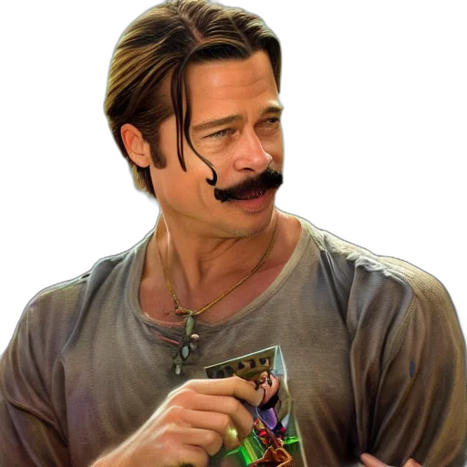 face, hair, staff, weapon transparent PNG cut-out