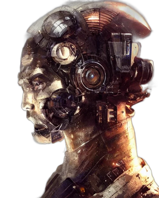 robot, face, mask, cyberpunk transparent PNG cut-out