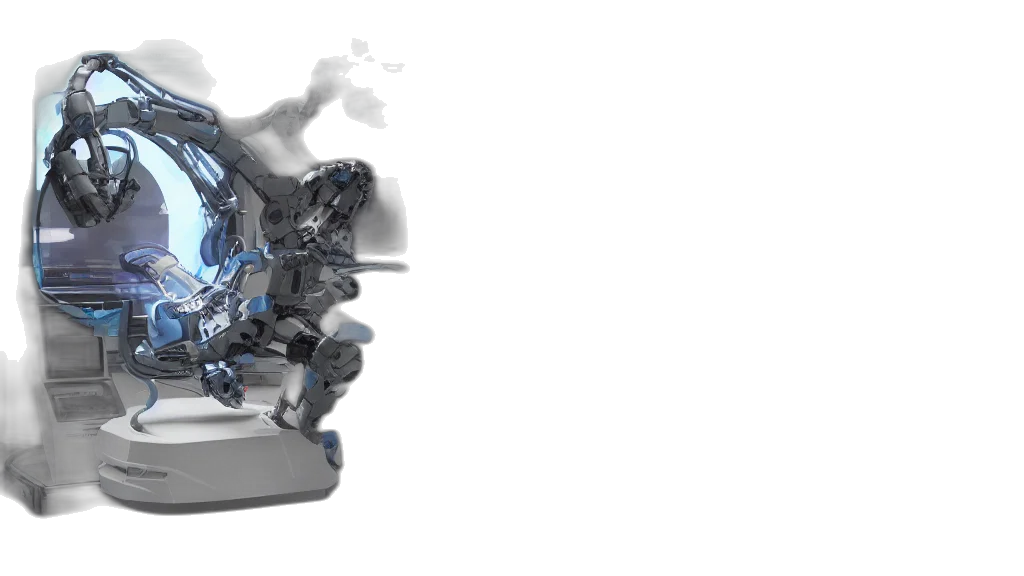robot, weapon, 3d render, concept art transparent PNG cut-out