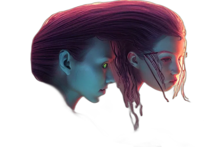 mask, face, hair, concept art transparent PNG cut-out