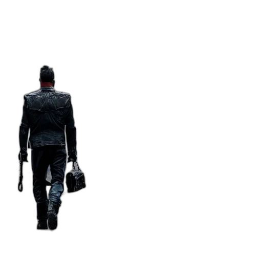 jacket, weapon, robot, staff transparent PNG cut-out