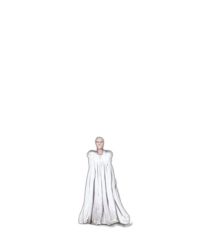 dress, creature, jacket, staff transparent PNG cut-out