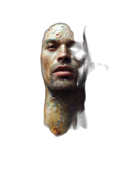 face, mask, staff, weapon transparent PNG cut-out