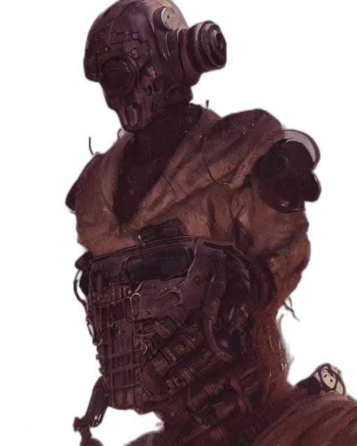mask, staff, creature, robot transparent PNG cut-out