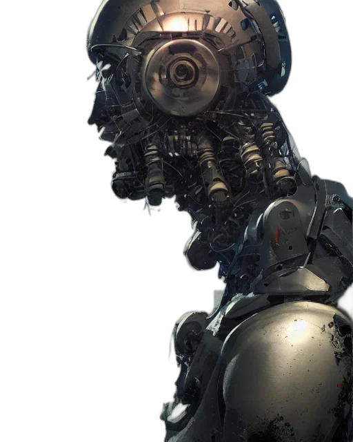 robot, weapon, face, creature transparent PNG cut-out