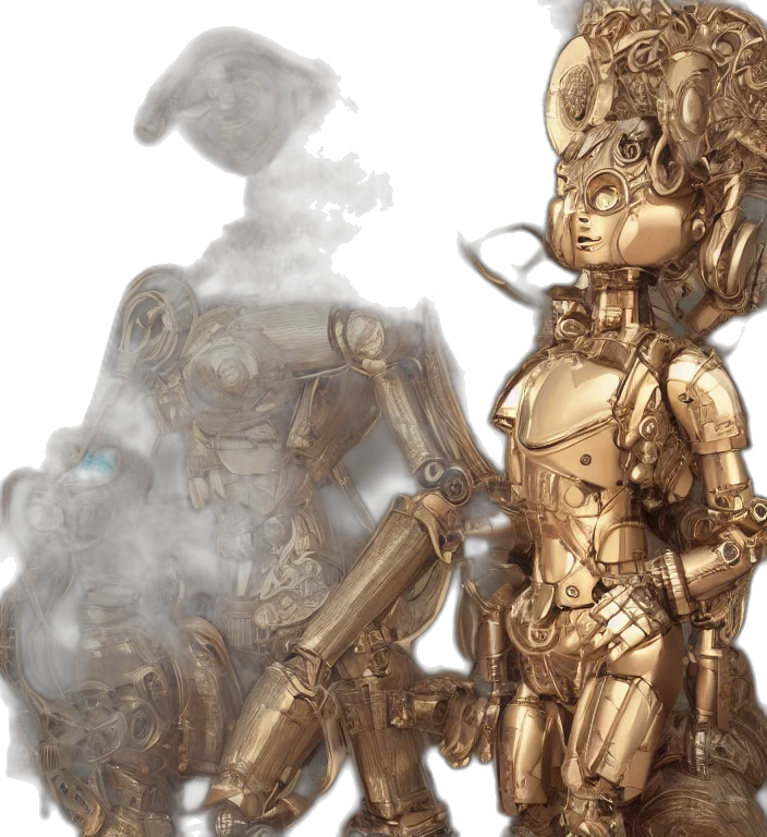 robot, concept art, 3d render, fantasy art transparent PNG cut-out
