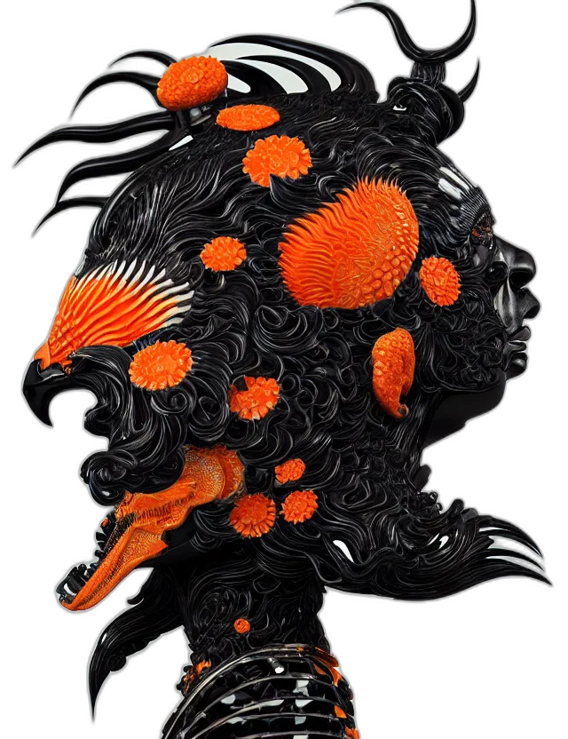 mask, hair, creature, dragon transparent PNG cut-out